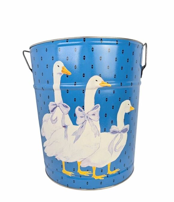 Bertels Other - 80s Blue Ribbon Goose Bertels wilkes barre canister wastebasket trash can metal